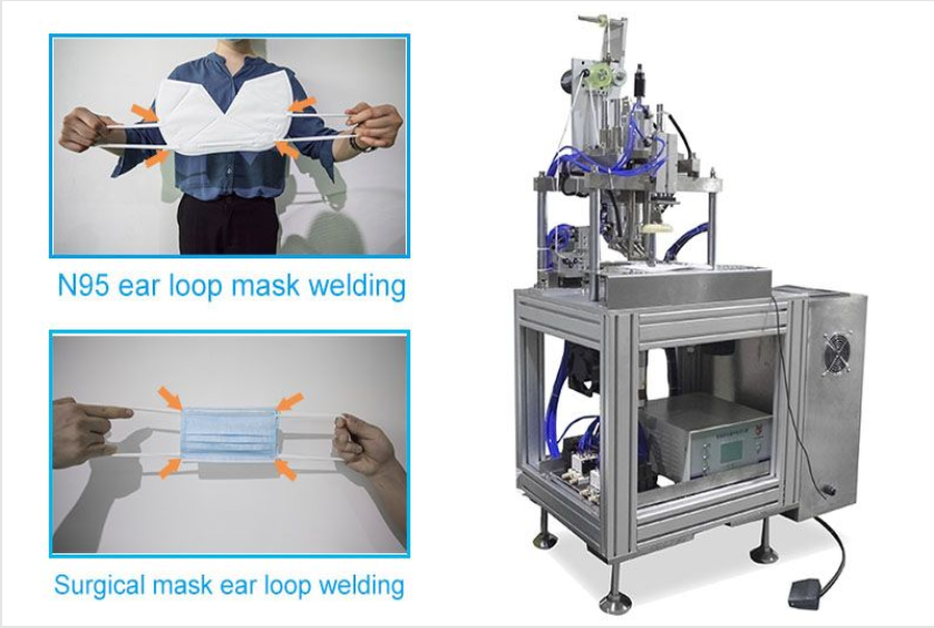 Manual Ear Loop Welding Machine- N95 & 3 Ply Mask Auto Rotation